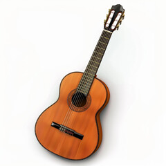 Obraz premium Realistic acoustic classic guitar vector isolated on white background