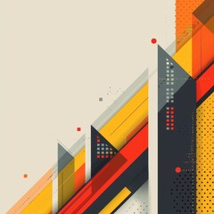 Geometric style colorful abstraction with copy space