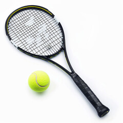 Realistic tennis rackets and green ball for tennis tournament and championship posters design. Vector tennis design. Court sport equipment. Active lifestyle symbol.