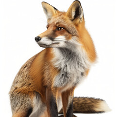 The red fox. Realistic vector carnivorous animal