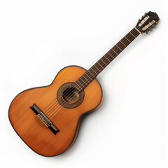 Obraz premium Realistic acoustic classic guitar vector isolated on white background