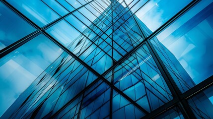 Modern Design: Reflections and Patterns on Glass Building