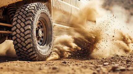 Rugged Vehicle Power, Off-Road Tire in Action