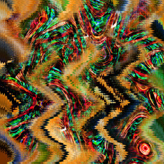 Combination textile collage pattern of wave and lines colored leopard snake tiger textures
