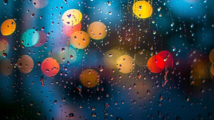 Nighttime Reflections and Bokeh from Rainy Window