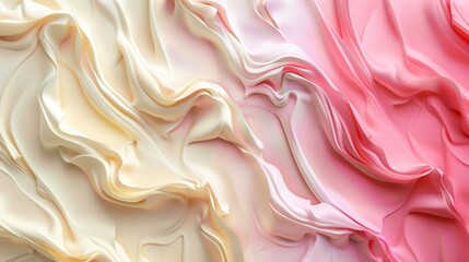 Fototapeta premium A series of wallpapers featuring the transition of cosmetic cream textures from whipped to silky smooth, in a gradient of morning light colors