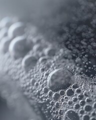 Macro foam bubbles of cleansing or moisturizer or toning or exfoliating on bottle