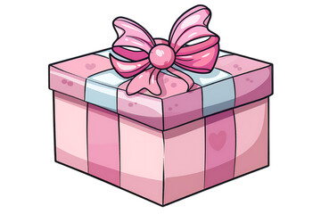 Gift box with bow on white background