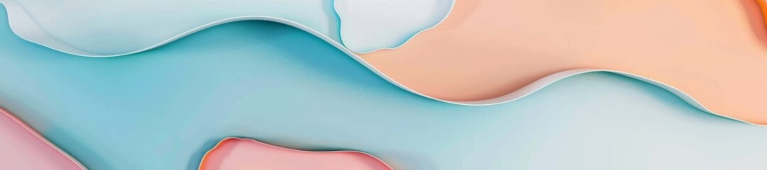 Abstract Colorful Paper Waves Background with Blue, Orange, and Pink Tones