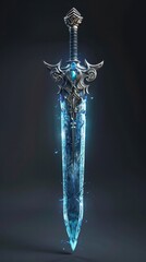 Zenith Frostblade A CuttingEdge D Rendered Sword Embodying the Future of Weaponry