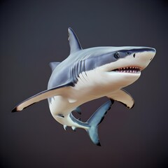 A shark isolated on white background - Generative AI