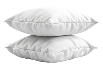 Elegance of white pillows isolated on transparent background