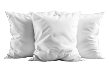 Elegance of white pillows isolated on transparent background