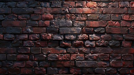 Full frame, isolated image of a red brick wall, showcasing the rustic texture and pattern in high detail, under studio lighting