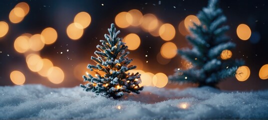 Fototapeta na wymiar Christmas winter blurred background with christmas tree decorations, holiday festive background. New year winter decorations background