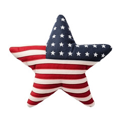 felt star in america flag pattern isolated.transparent background