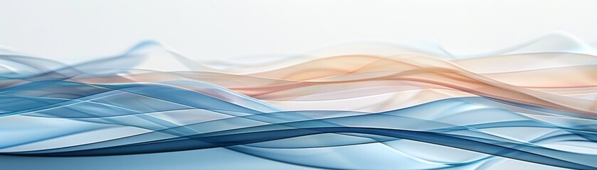 A blue and orange wave with a white background