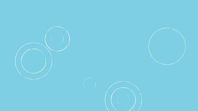 雨粒が落ちて波紋が広がるイラスト調の水色ループ背景
Illustrative light blue loop background with falling raindrops and ripples