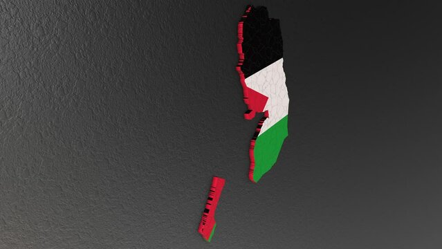 Palestine State map 3d. 3d map of Palestine State.