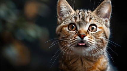 Feline Playfulness: Cat Expressing Innocence with a Playful Tongue