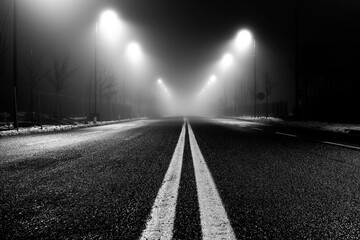road in the fog - Powered by Adobe