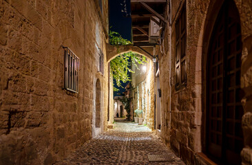 Fototapeta premium Architecture of Medieval City of Rhodes. Spirit of the Byzantine Empire.