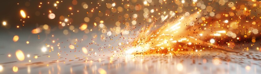 A bright orange explosion of sparks and fire