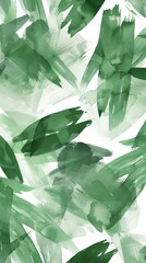 Playful watercolor and oil-painted pattern of abstract brush strokes in green hues, effortlessly blending into a seamless pattern