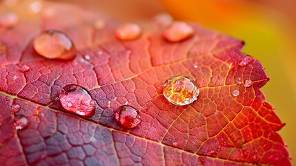 Intimate macro shot of a water droplet, capturing its gentle collision with the delicate texture of a leaf, symbolizing the fragility of natural water sources.