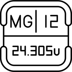 Magnesium Periodic Table Element Icon