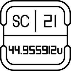 Scandium Periodic Table Element Icon