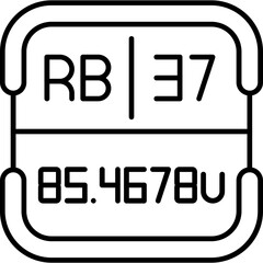 Rubidium Periodic Table Element Icon