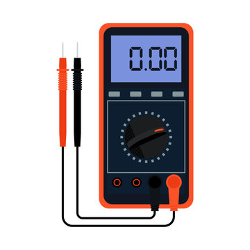 Digital Multimeter Equipment Tool for Electricians and Technicians, Vector Flat Illustration Design