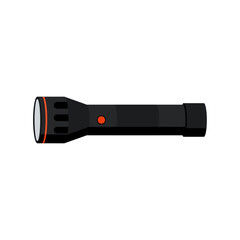 Compact and Powerful Pocket Flashlight for Outdoor Activity, Vector Flat Illustration Design