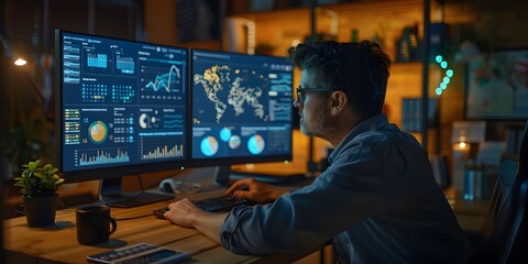 Executive Monitoring Remote Workforce Efficiency Using Advanced Analytics and Digital Dashboard in Office
