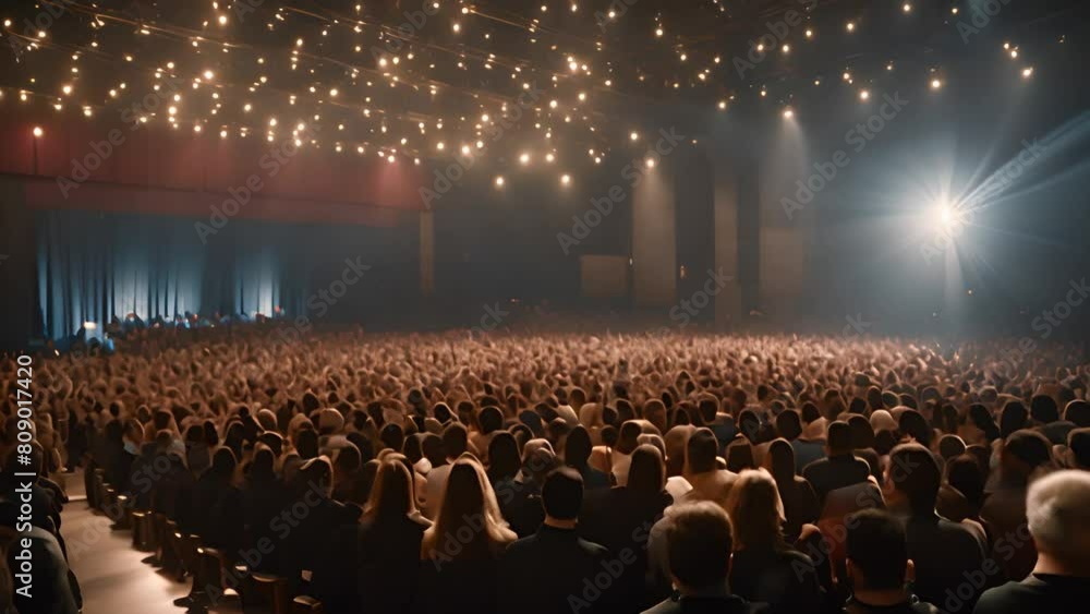 Aufkleber audience seated in front of stage at event generative ai