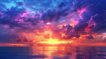 Naklejka premium Generate a visual representation of a sunset