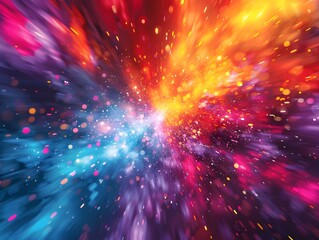 Fototapeta premium Mesmerizing Explosion of Vibrant Lights and Colors for Creative Digital Artworks and Backgrounds