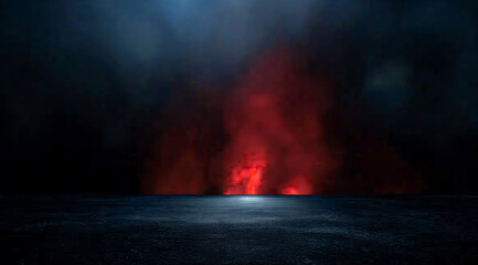 Dark Scene Cinematic, vibrancy with red Colors Illustrative Background Wallpaper Showroom Concept For Display