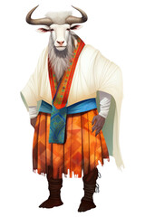 Obraz premium PNG Mountain goat costume adult white background