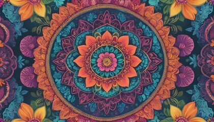 Create a background with intricate floral mandalas upscaled