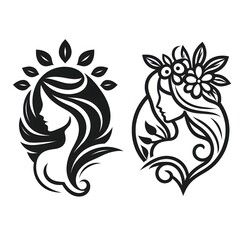 Obraz premium AI Generate of Luxury Feminine Girl Mother Logo Stock Premium Vector, Female Power, Beauty, Symbol 