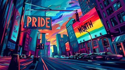 pride month background pride month 2024 written on it,generative Ai