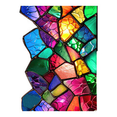 Abstract colorful dynamic glass pattern isolated on transparent background.