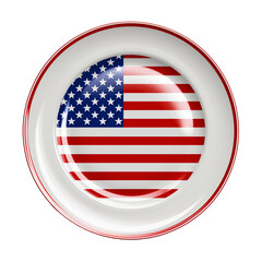 ceramic plate in ameican flag pattern.PNG, Isolated