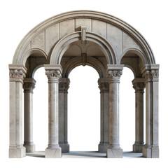 Arches of palace isolated on transparent background.