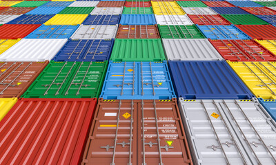 colored shipping containers