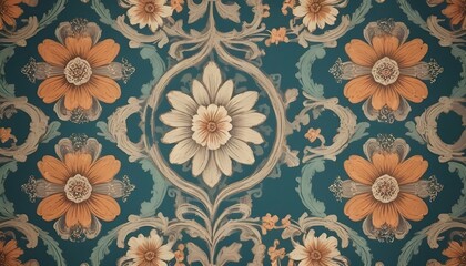 Vintage wallpaper patterns with intricate floral a upscaled 7