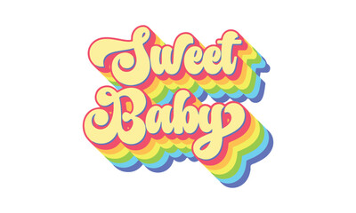 Calligraphy text sweet baby sticker, sweet baby, Sticker with text sweet baby