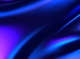 Fundo azul 3d holográfico. Futuristica, colorido líquido. Fundo reluzente neon azul translúcido com aspecto brilhante. Elemento gráfico desgin. - obrazy, fototapety, plakaty